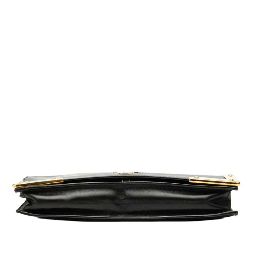 Prada City Calf Bow Handbag Black Leather Very good condition - Inside View