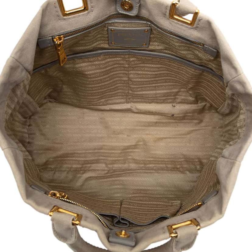 Prada Denim Canapa Logo Satchel Brown Denim Very good condition - Model View