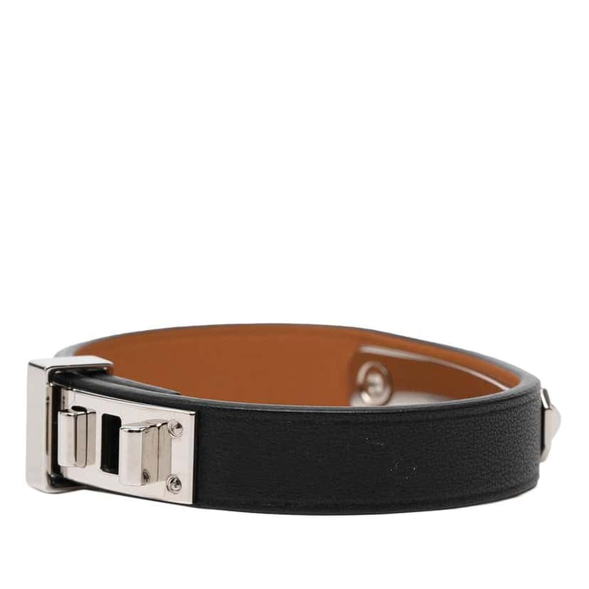 Hermès Swift As De Coeur Bracelet Black Leather Good condition - Back View