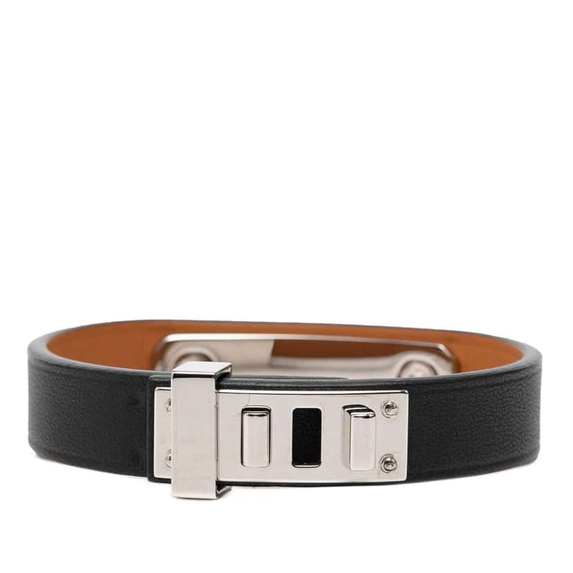 Hermès Swift As De Coeur Bracelet Black Leather Good condition - Inside View