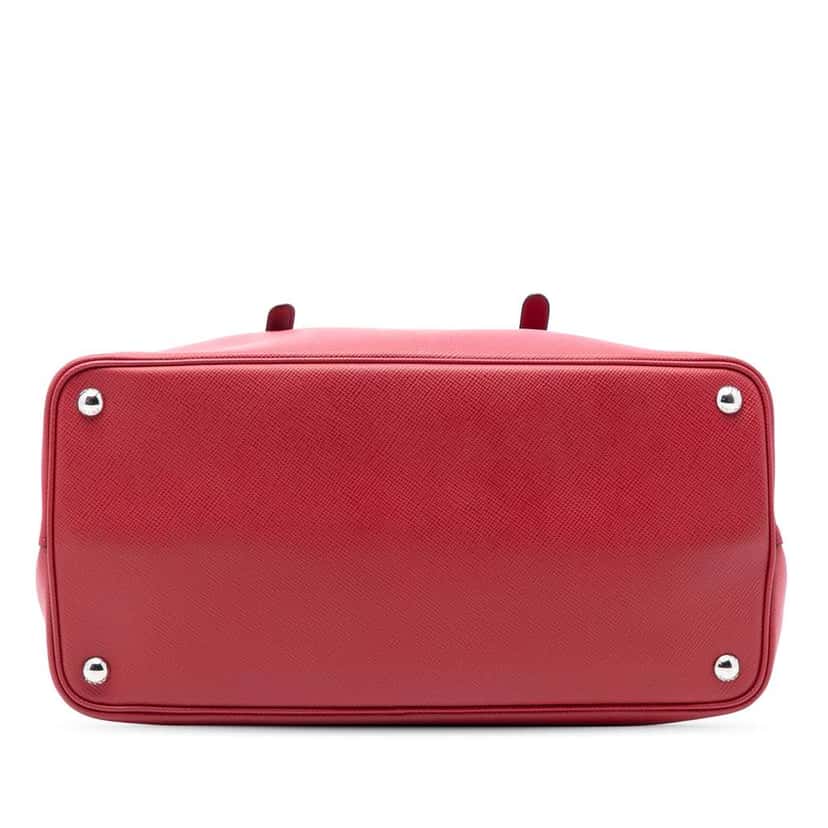 Prada Medium Saffiano Cuir Double Handle Satchel Red Leather Very good condition - Inside View
