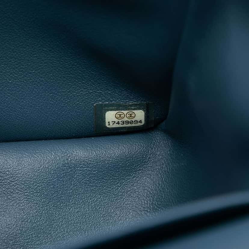 Chanel Jumbo Classic Lambskin Double Flap Blue Leather Good condition - Box View