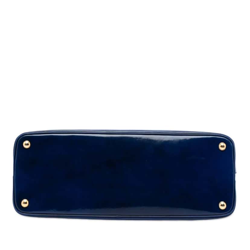 Prada Large Spazzolato Promenade Satchel Blue Leather Good condition - Inside View