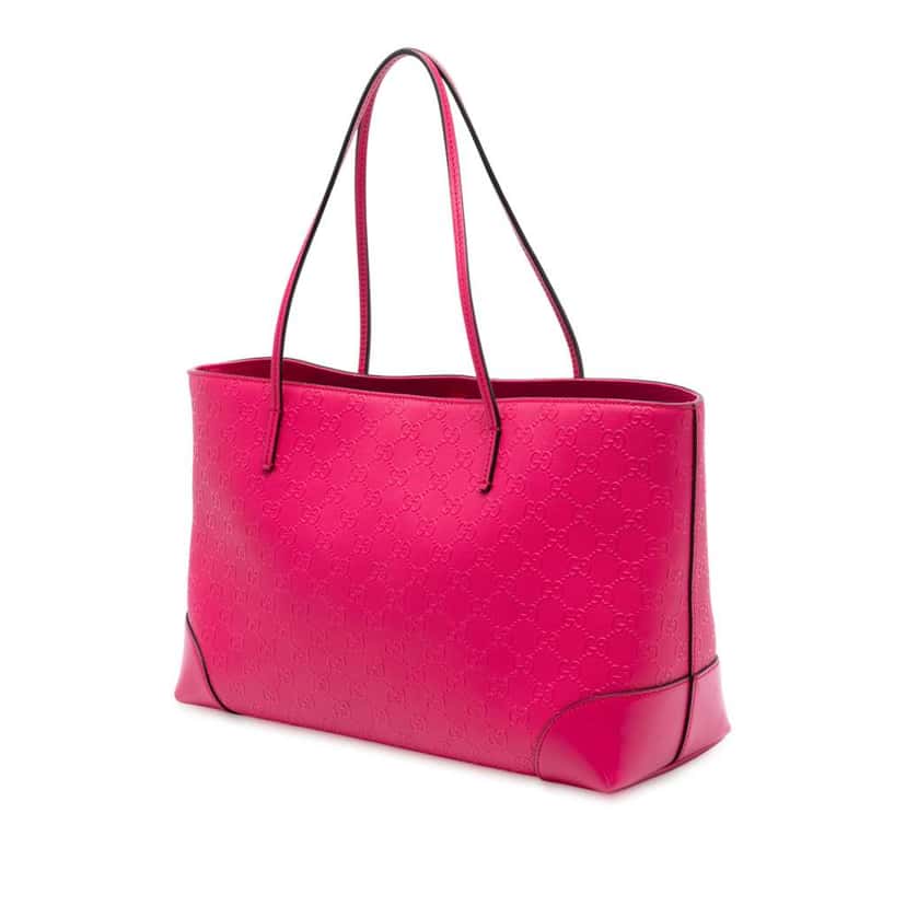 Gucci Guccissima Bright Hilary Lux Tote Pink Leather Very good condition - Back View