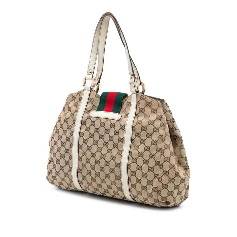 Gucci GG Canvas Web New Ladies Tote Brown Canvas Very good condition - Back View