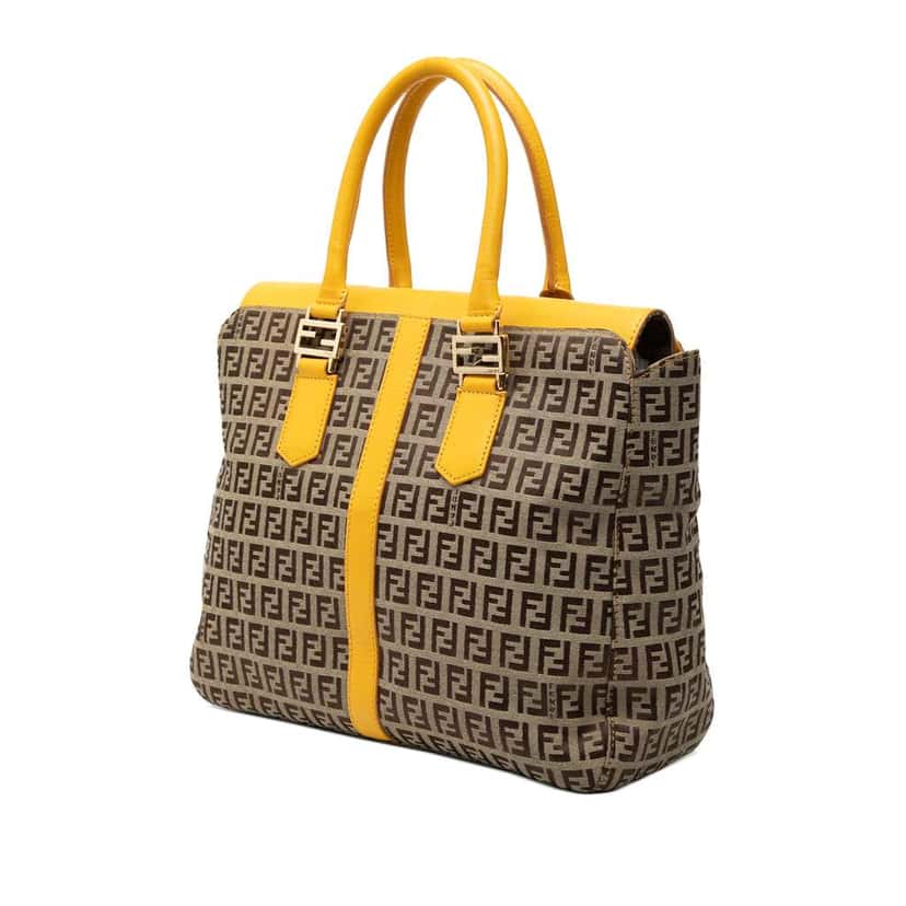 Fendi Zucchino Canvas Satchel Brown Canvas Very good condition - Back View