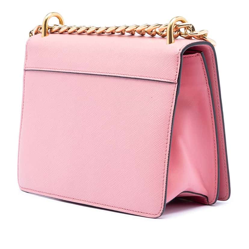Prada Saffiano Lux Chain Crossbody Pink Leather Very good condition - Back View