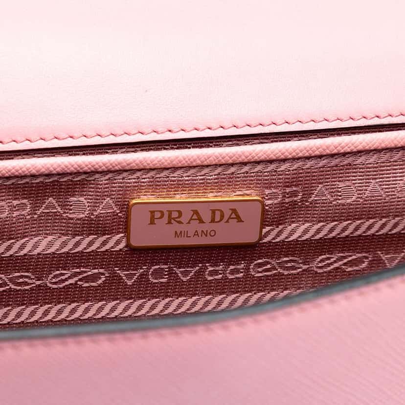 Prada Saffiano Lux Chain Crossbody Pink Leather Very good condition - Box View