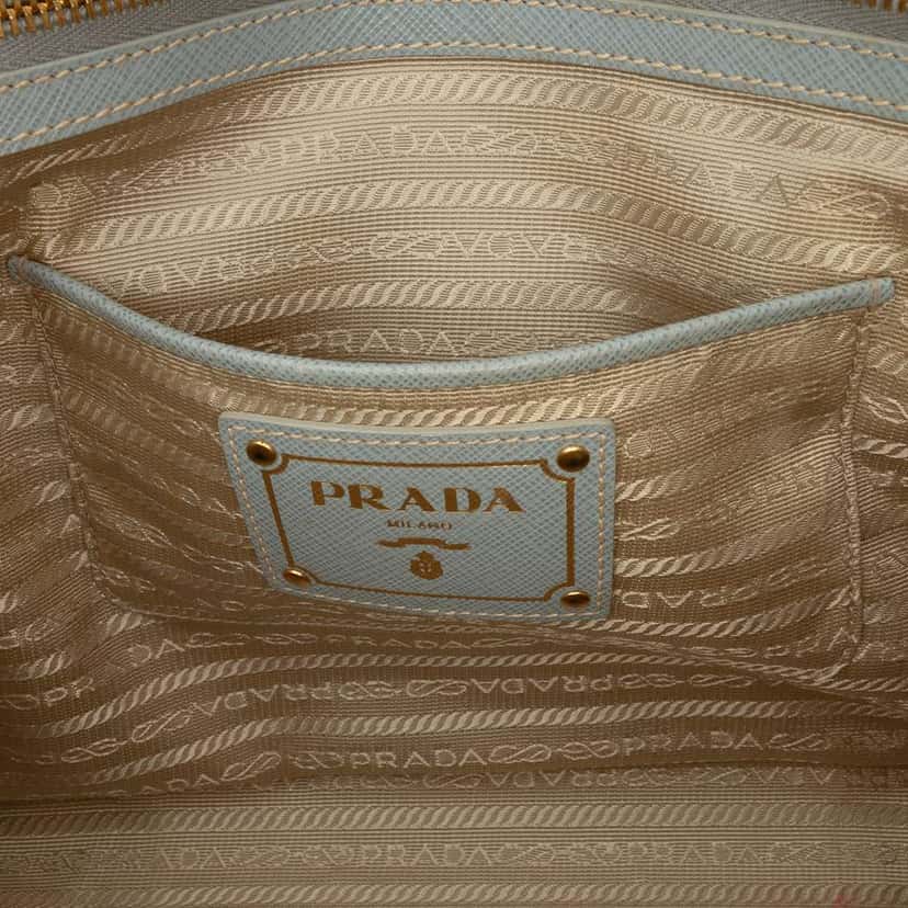 Prada Saffiano Lux Shopping Tote Blue Leather Very good condition - Box View
