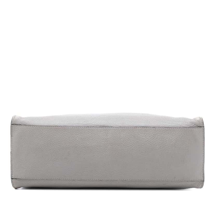 Gucci Medium Calfskin Bamboo Daily Shopper Satchel Grey Leather Very good condition - Inside View