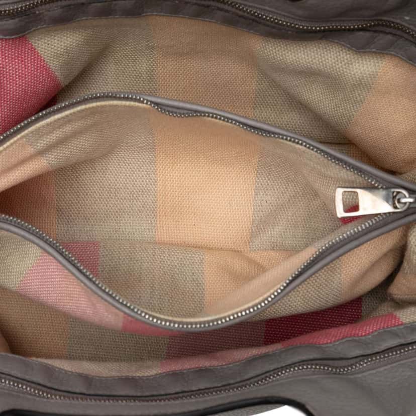 Gucci Medium Calfskin Bamboo Daily Shopper Satchel Grey Leather Very good condition - Model View