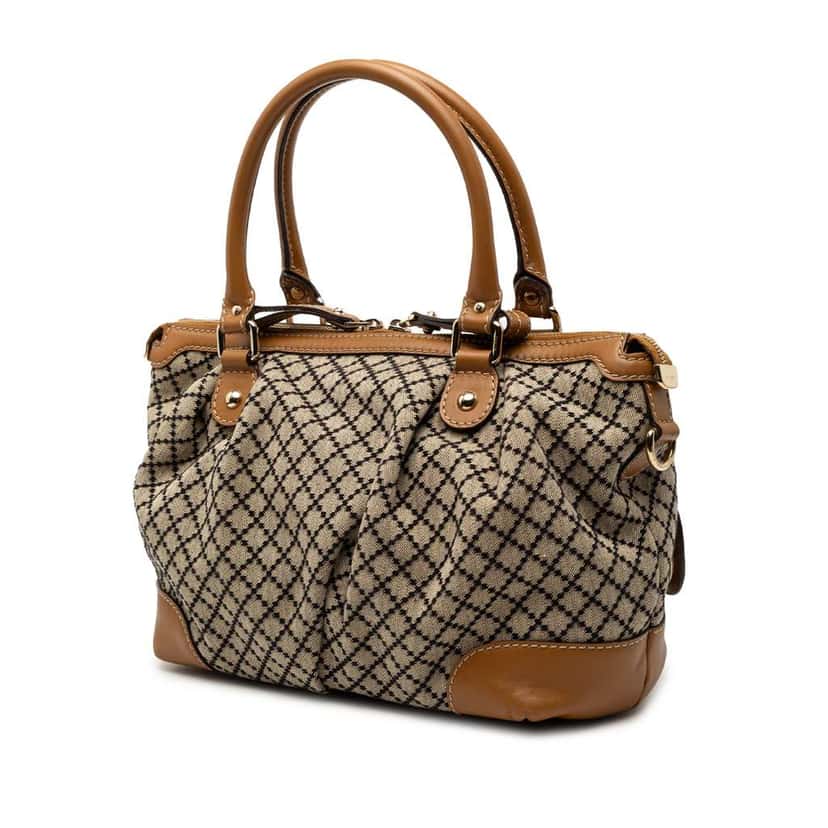 Gucci Diamante Canvas Sukey Satchel Brown Canvas Very good condition - Back View