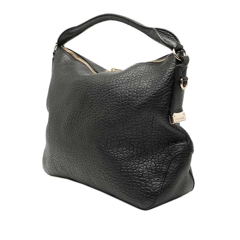Burberry Small Heritage Grained Calfskin Ledbury Hobo Black Leather Very good condition - Back View