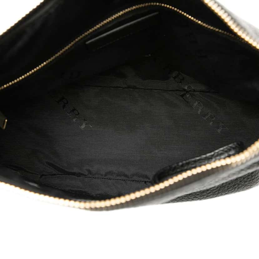 Burberry Small Heritage Grained Calfskin Ledbury Hobo Black Leather Very good condition - Model View