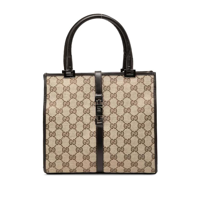 Gucci GG Canvas Jackie Handbag Brown Canvas Very good condition - Front View