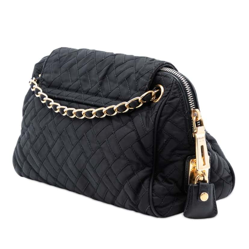 Prada Impuntu Tessuto Chain Crossbody Black Very good condition - Back View