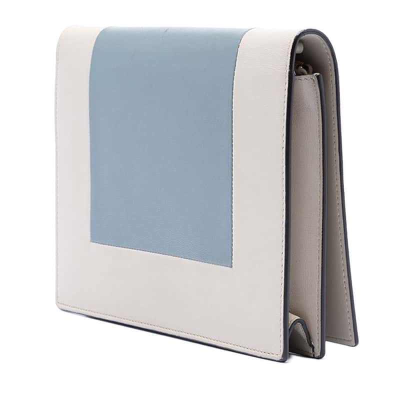 Celine Leather Frame Wallet on Chain Grey Leather Very good condition - Back View