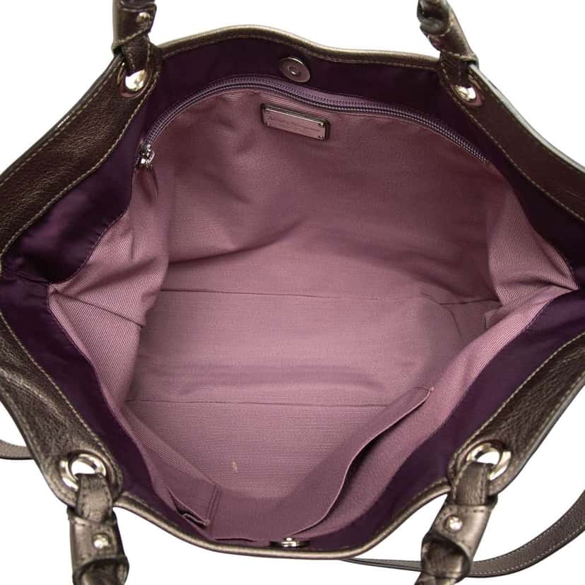 Salvatore Ferragamo Nylon Crystal Embellished Satchel Purple Very good condition - Model View