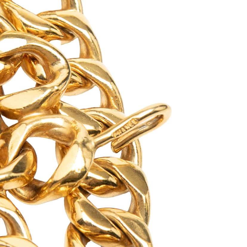 Chanel Gold Plated Chain Perfume Bottle Charm Belt Gold Metal Good condition - Model View