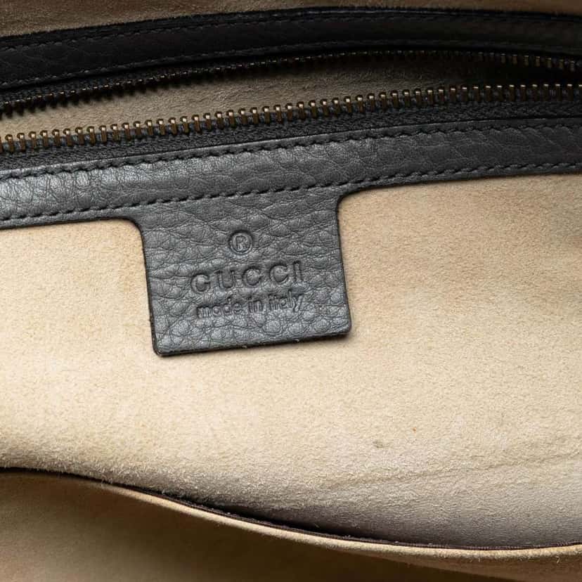 Gucci Leather 1973 Top Handle Oversized Travel Bag Grey Leather Very good condition - Box View
