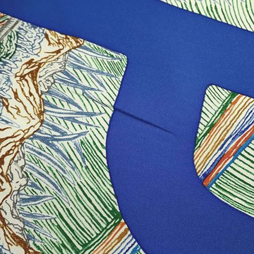 Hermès Eleftheria Silk Scarf 140 Blue Silk Good condition - Back View