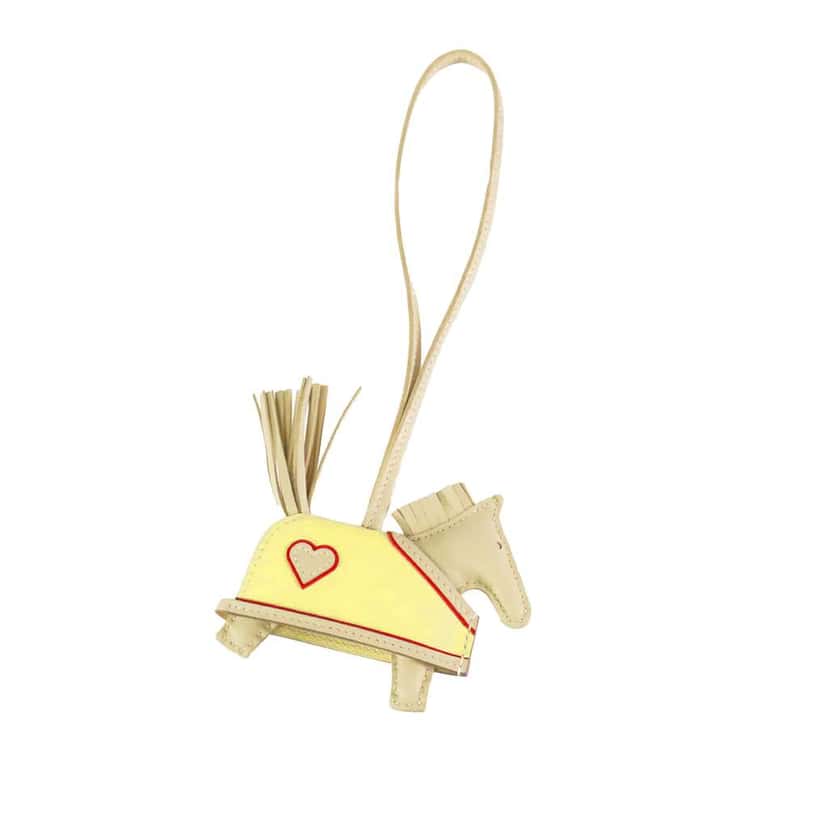 Hermès Milo Lambskin Rodeo Robeo Coeur Charm PM White Leather Good condition - Front View