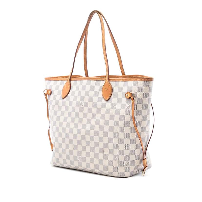 Louis Vuitton Damier Azur Neverfull MM White Very good condition - Back View
