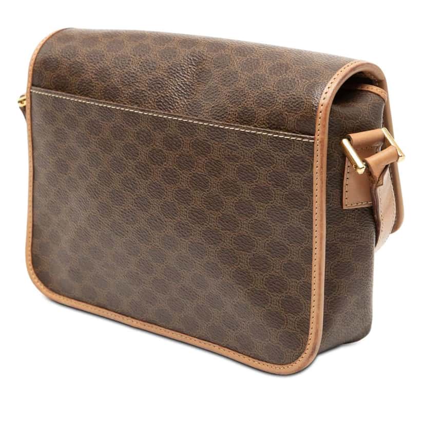 Celine Macadam Coated Canvas Crossbody Brown Canvas Very good condition - Back View