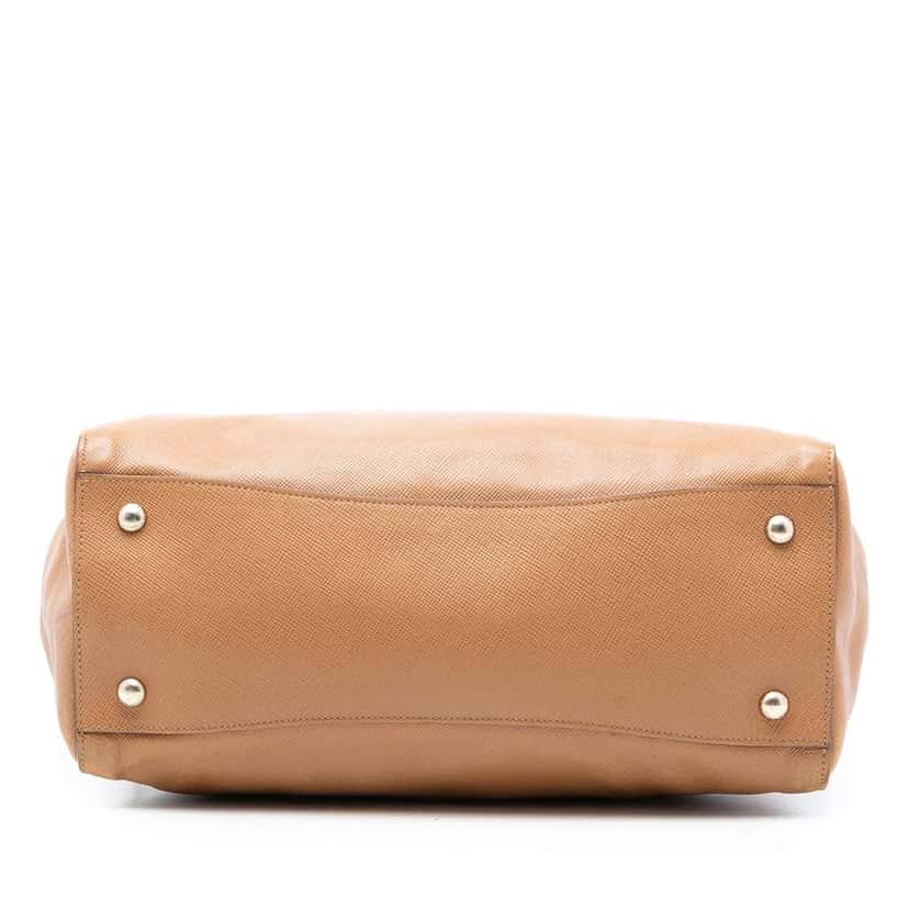Prada Large Saffiano Cuir Double Zip Top Handle Bag Brown Leather Very good condition - Inside View