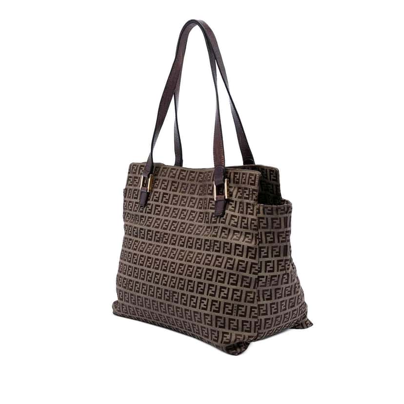 Fendi Zucchino Canvas Tote Brown Canvas Good condition - Back View