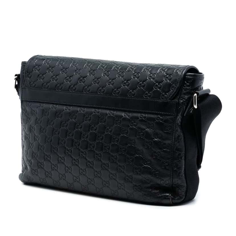 Gucci Guccissima Web Crossbody Black Leather Very good condition - Back View