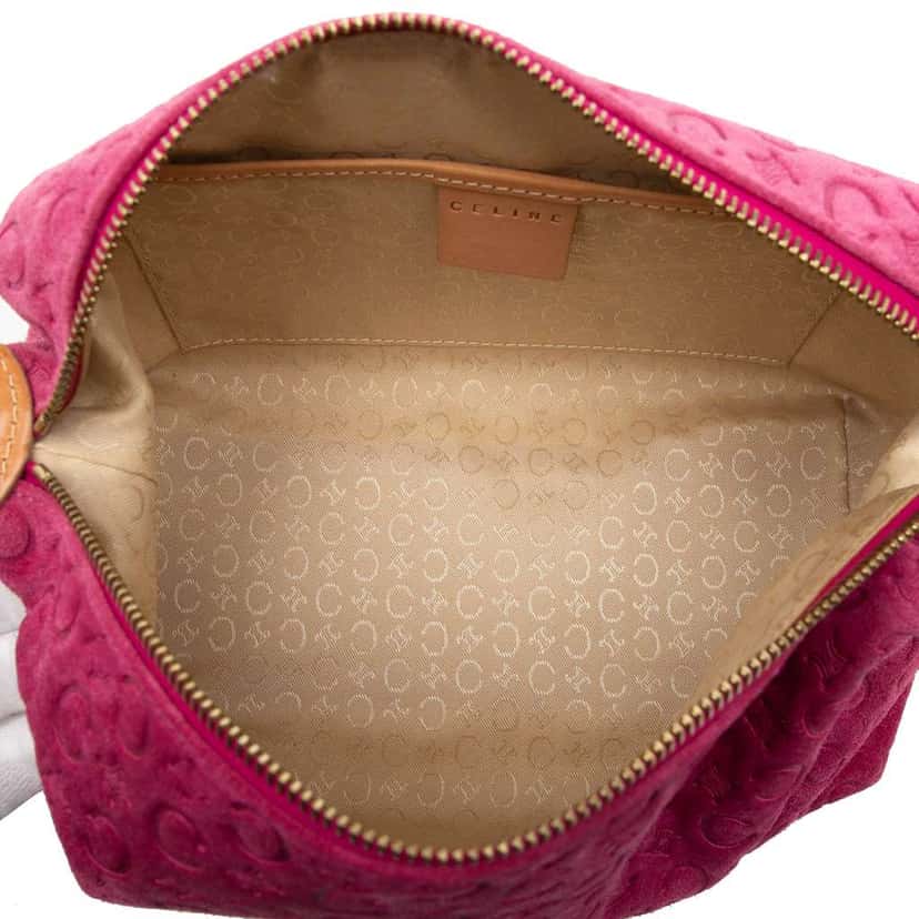 Celine C Macadam Suede Shoulder Bag Pink Leather Very good condition - Model View