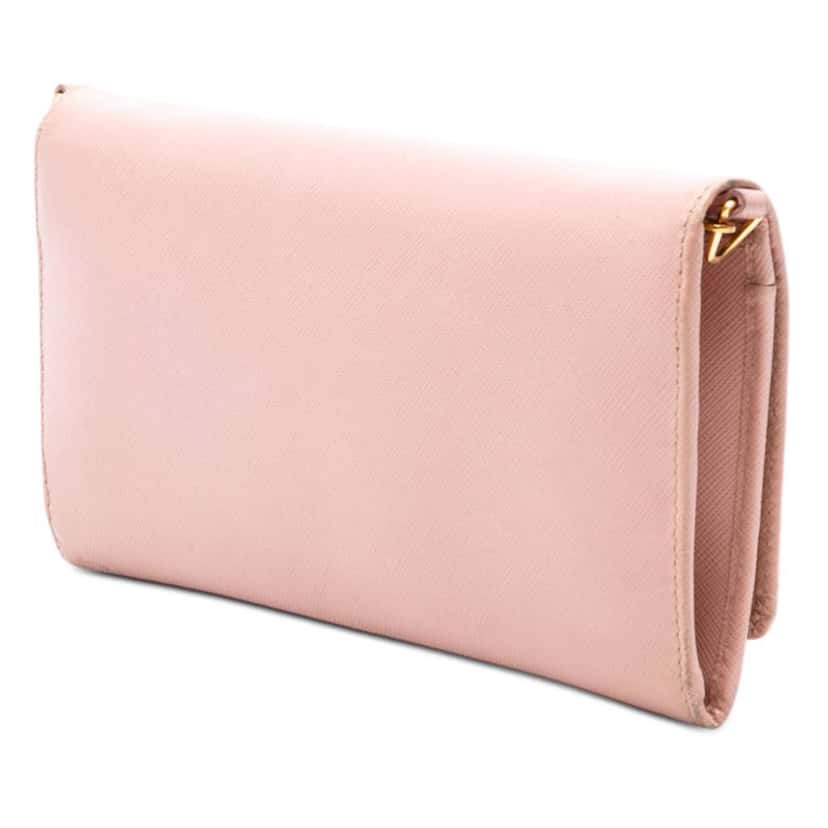 Prada Saffiano Wallet On Chain Pink Leather Very good condition - Back View