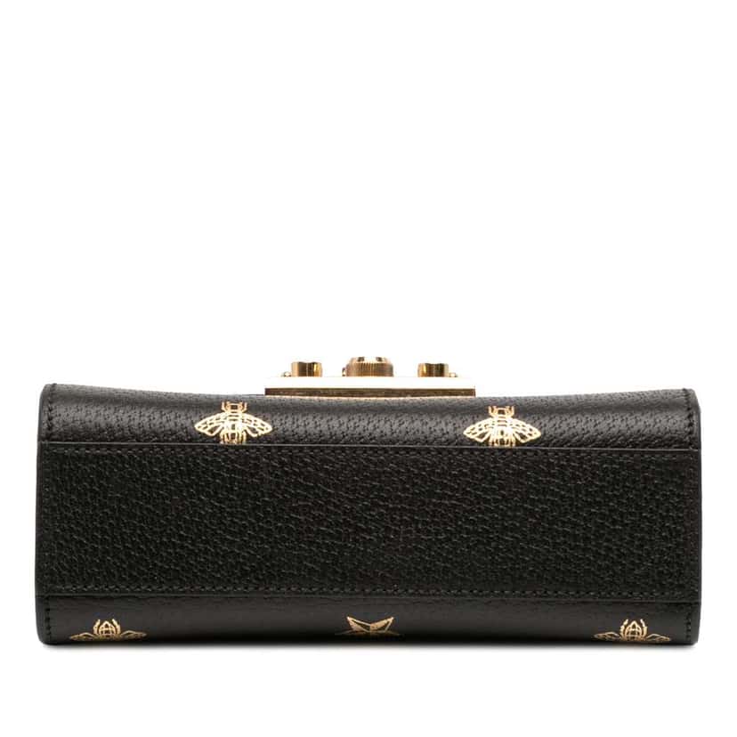 Gucci Small Leather Bee Star Padlock Crossbody Black Leather Very good condition - Inside View