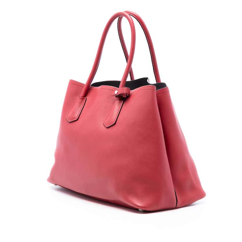 Prada Large Saffiano Cuir Double Satchel Red Leather Very good condition - Back View