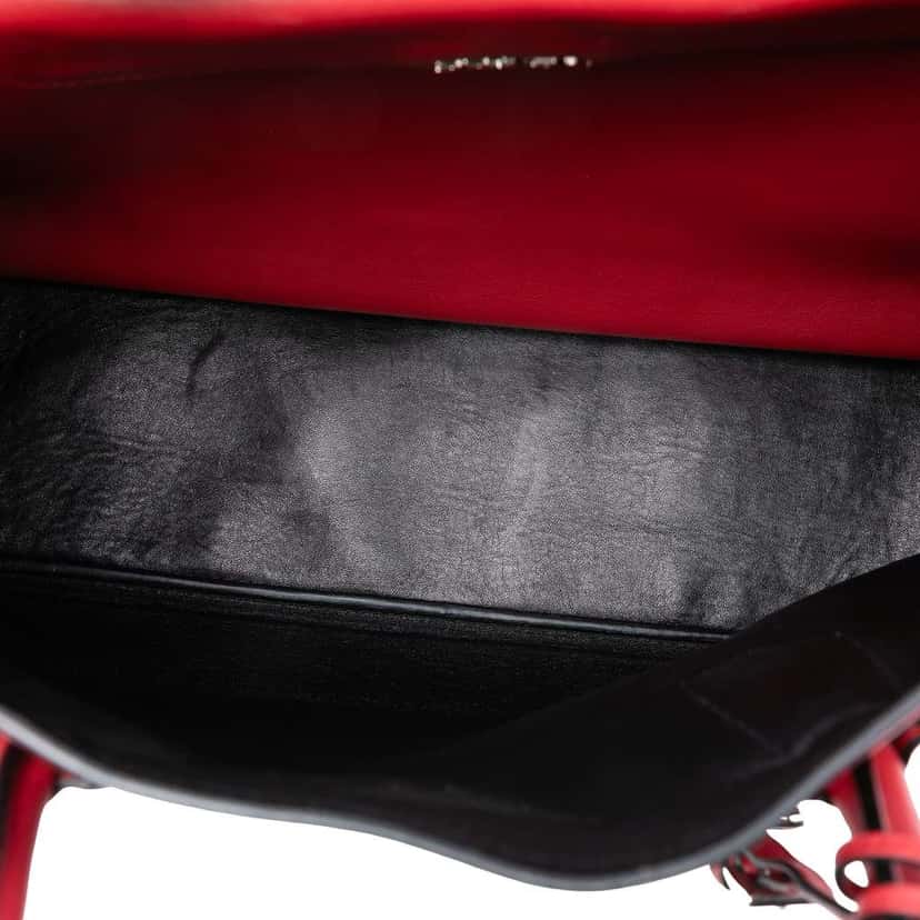 Prada Large Saffiano Cuir Double Satchel Red Leather Very good condition - Model View