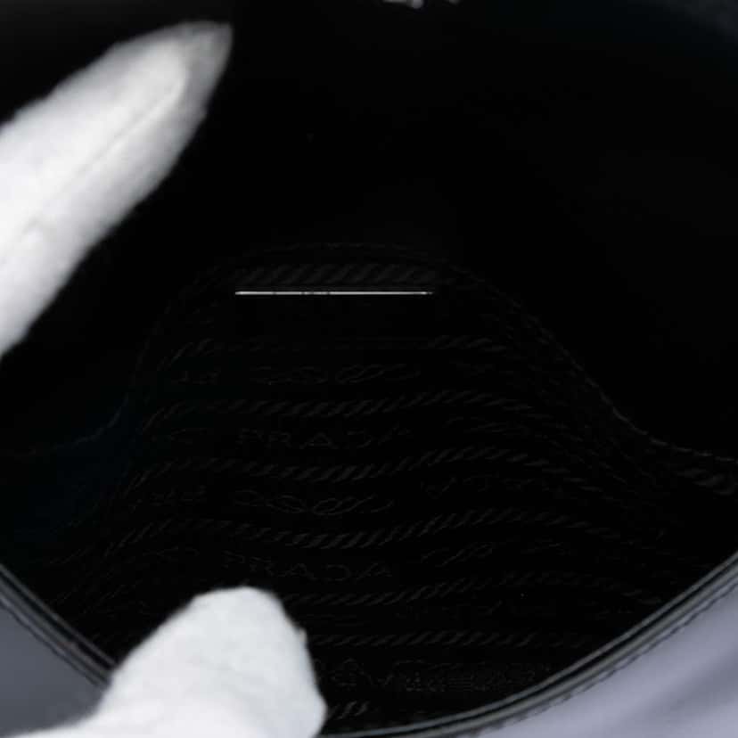 Prada Mini Brushed Leather Cleo Flap Black Leather Very good condition - Model View