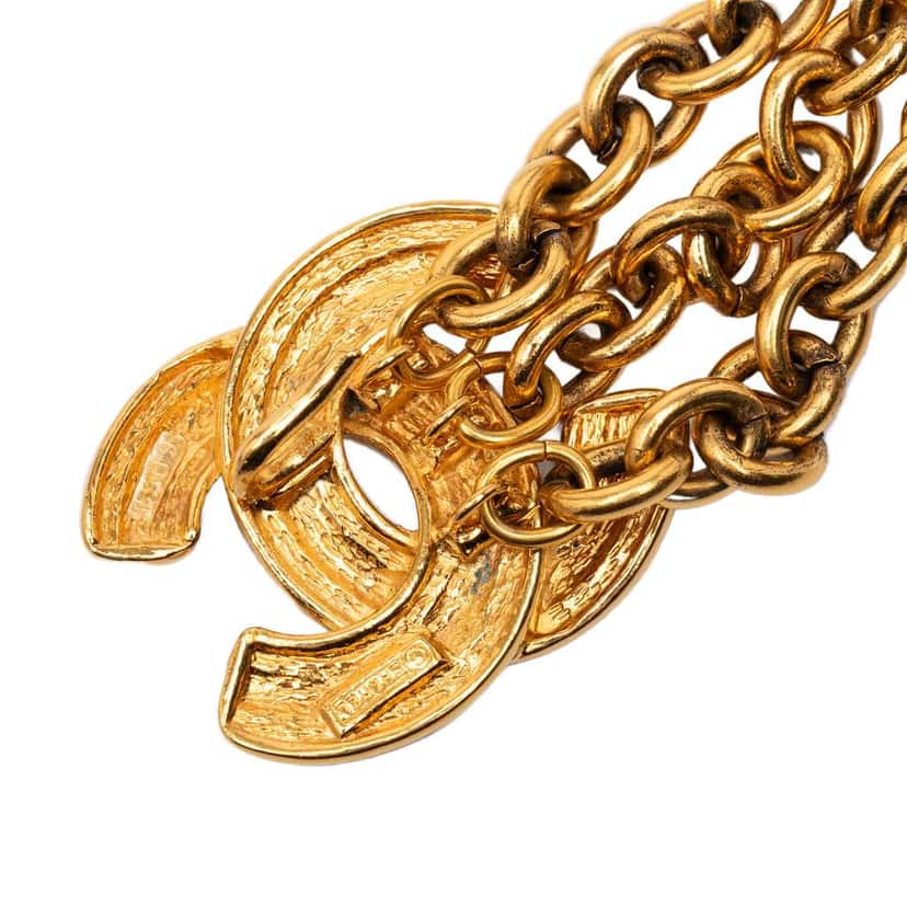 Chanel Gold Plated CC Triple Chain Belt Gold Metal Very good condition - Inside View