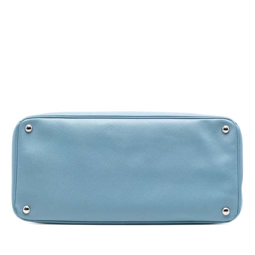 Prada Saffiano Cuir Turnlock Twin Satchel Blue Leather Very good condition - Inside View