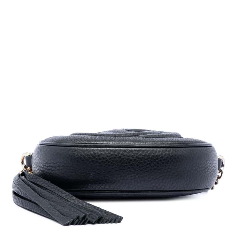 Gucci Mini Pebbled Calfskin Soho Chain Crossbody Black Leather Very good condition - Inside View