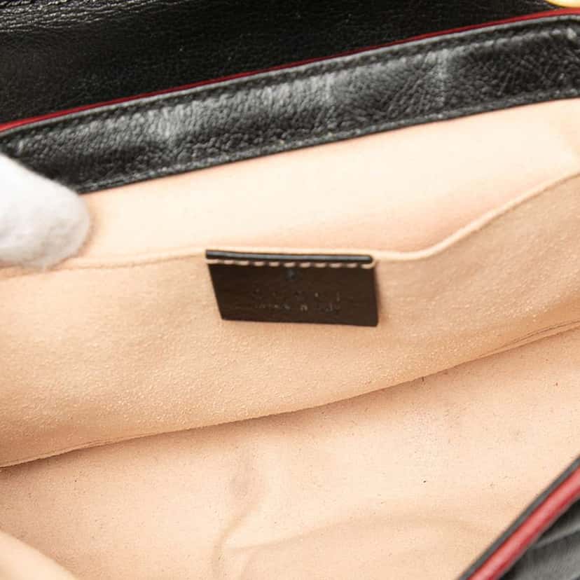 Gucci Small GG Marmont Matelasse Diagonal Leather Torchon Shoulder Bag Brown Leather Good condition - Model View