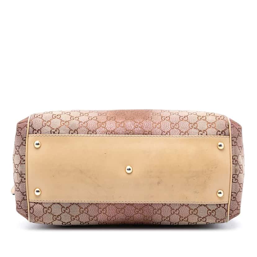 Gucci Medium GG Lurex Scarlett Satchel Brown Canvas Very good condition - Inside View