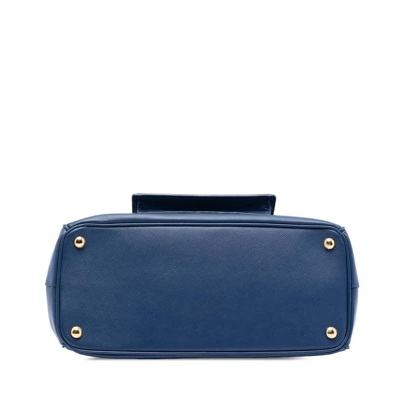 Prada Saffiano Lux Galleria Double Zip Front Pocket Satchel Blue Leather Very good condition - Inside View