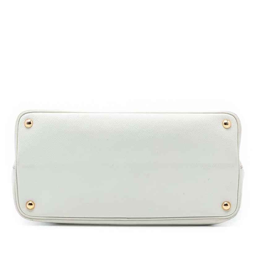 Prada Medium Saffiano Cuir Double Satchel White Leather Good condition - Inside View