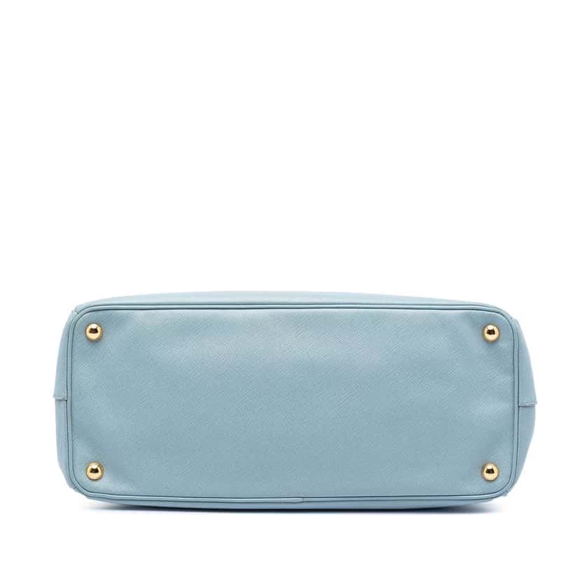 Prada Large Saffiano Lux Galleria Double Zip Satchel Blue Leather Very good condition - Inside View