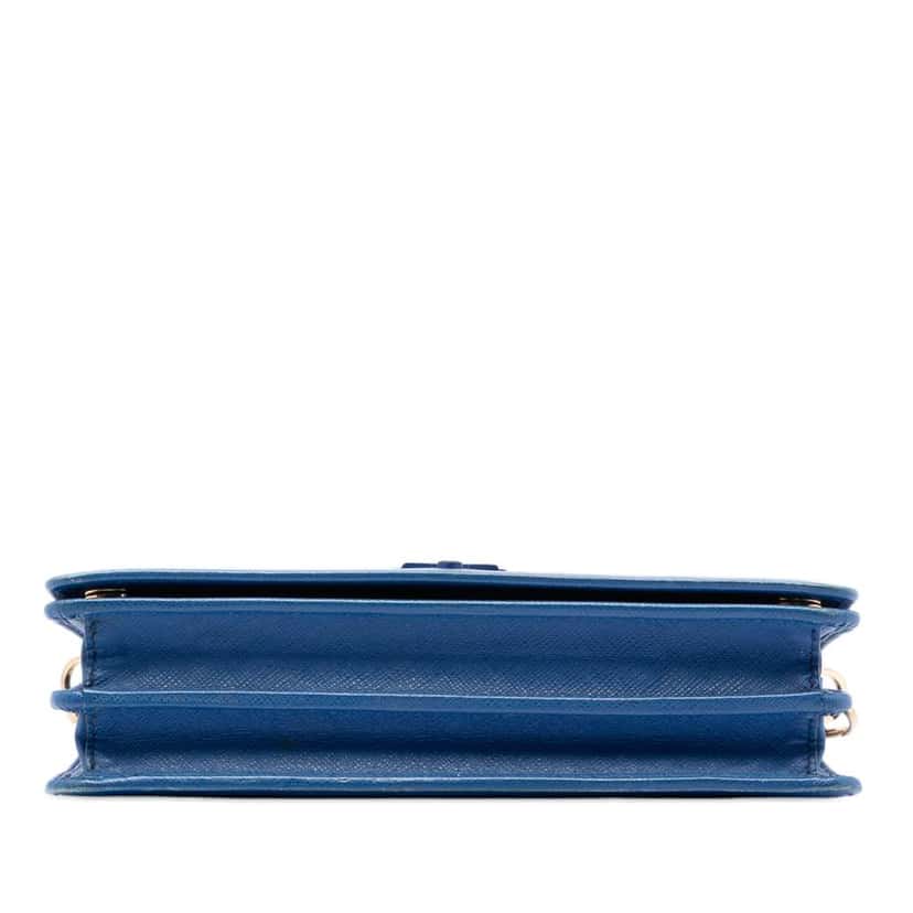 Prada Saffiano Lux Chain Crossbody Blue Leather Very good condition - Inside View