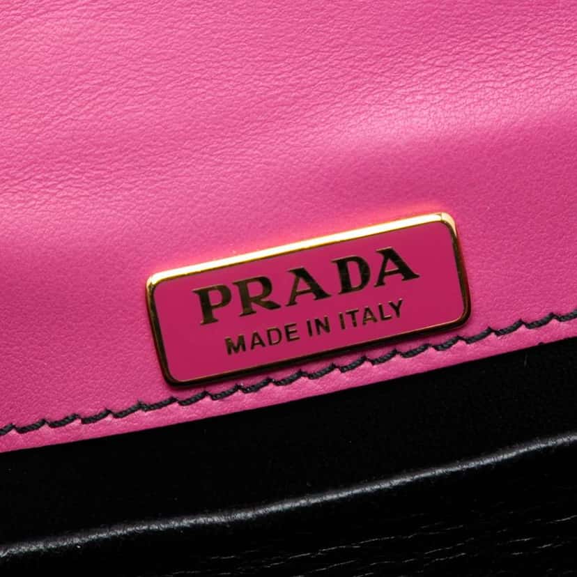 Prada Saffiano Trimmed City Calf Pionniere Crossbody Pink Leather Very good condition - Box View