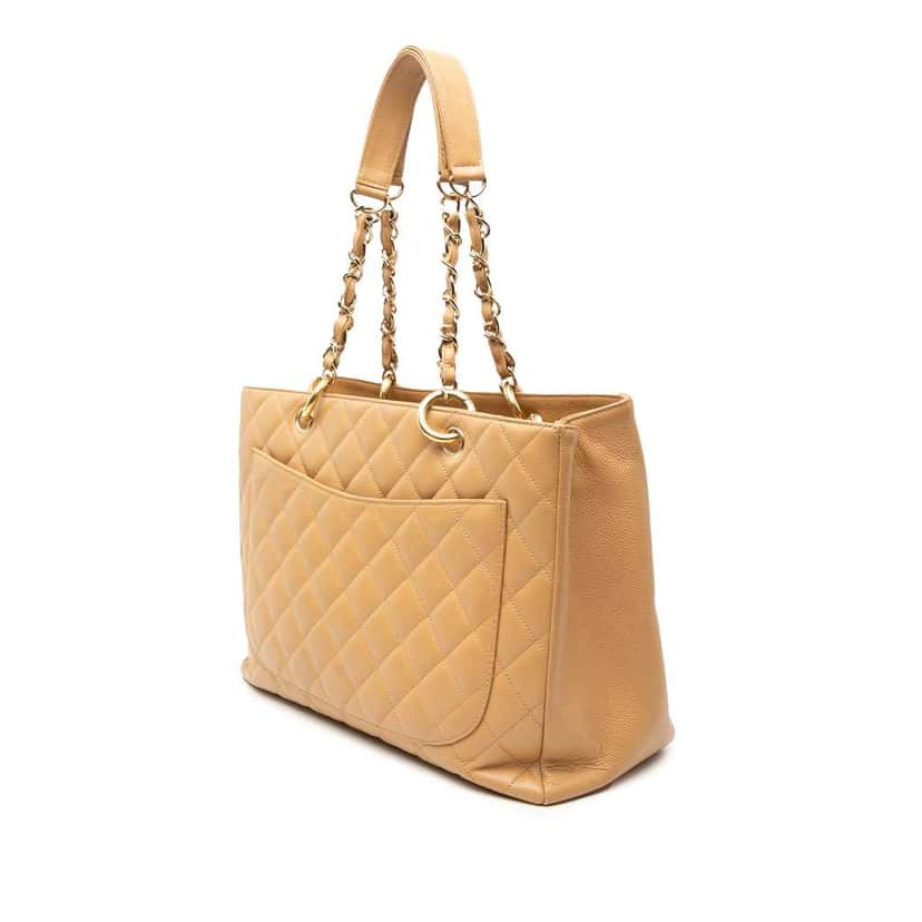 Chanel Caviar Grand Shopping Tote Brown Leather Very good condition - Back View