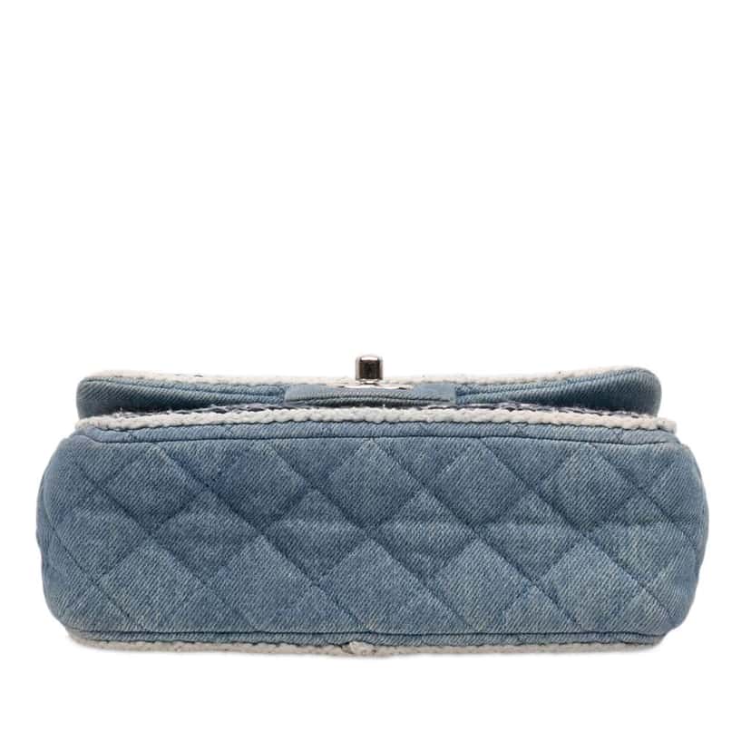 Chanel Mini Rectangular Classic Denim Braided Single Flap Blue Denim Very good condition - Inside View