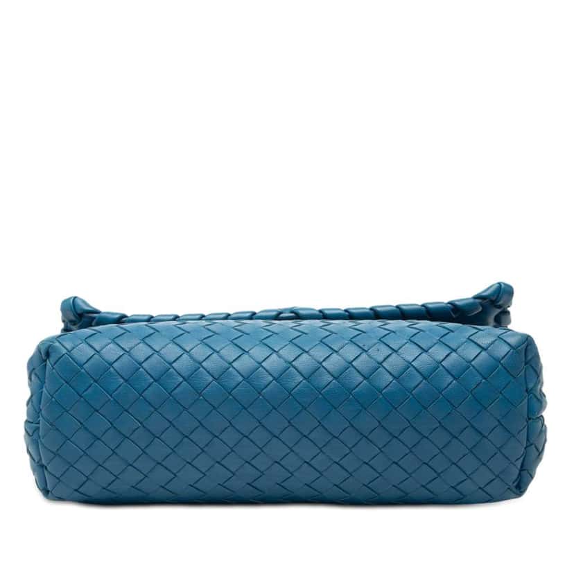 Bottega Veneta Small Nappa Intrecciato Olimpia Shoulder Bag Blue Leather Very good condition - Inside View